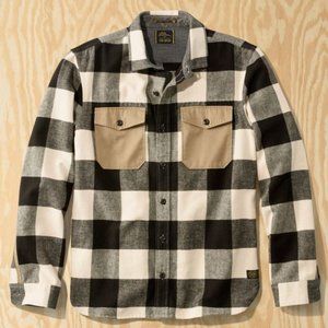 NWT LL Bean x Todd Snyder Black & White Buffalo Plaid Flannel Shirt Small